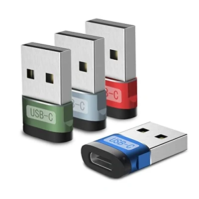Immagine di Adattatore USB C Femmina a Maschio 4Pack,Connettore Cavo Caricatore Tipo per Apple Watch 7,iPhone 12 13 14 Pro Max,SE,Airpods,iPad 10 Mini 6 Air 4 5,Samsung Galaxy S21 S22 Z Fold Flip