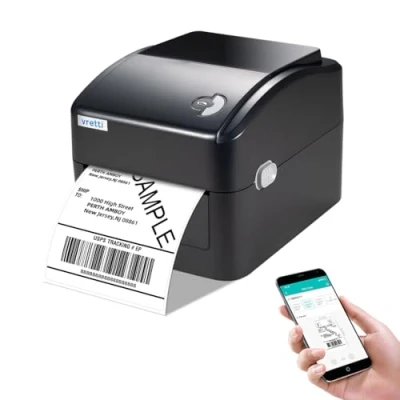 Immagine di vretti Bluetooth Stampante Termica per Etichette 4x6 e Pacchetti di Spedizione. Macchina Desktop Piccole Aziende UPS Ebay Amazon