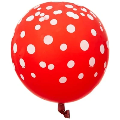 Immagine di Unique Dots Printed Lattice Baloons Spot Palloncini per Feste in Set da 6, Rosso (Red), Confezione 57592