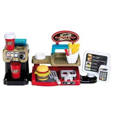 Immagine di Theo Klein 7307 Hamburgheria I Burger con sistema plug in Accessori Carta di credito EC e lettore suono Dimensioni: 52 cm x 14 23 Giocattoli per bambini dai 3 anni su