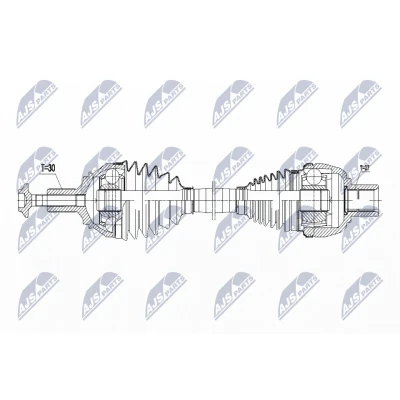 Immagine di NTY NPW ME 059 Albero motore / Semiasse Assale anteriore, anteriore Dx Cambio manuale, Trasmissione automatica, a doppia frizione