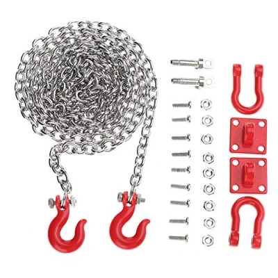 Immagine di Tbest Ganci di Traino RC fissati, Accessorio Modello Auto Catena in Metallo per Ciniglia Arrampicata