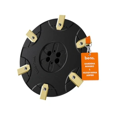 Immagine di BEOS Disco Lama per Tosaerba robotizzato Premium 6X Lame Rinforzato in Fibra di Vetro Ø 180 mm Piatto Rotante Compatibile con Gardena Sileno Minimo e Husqvarna Automower Aspire