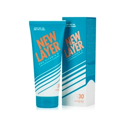 Immagine di Protezione solare NEW LAYER SPF 30 Con provitamina D Senza microplastiche octocrylene Resistente all’acqua Non danneggia gli ecosistemi marini (200ml)
