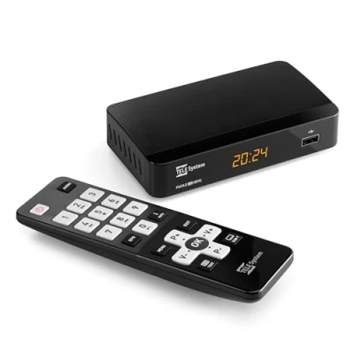 Immagine di TELE System Decoder Digitale Terrestre Facile Tuner DVB T2 HEVC a 10 bit, Lettore Multimediale USB, Collegamento HDMI e SCART Autoscan LCN per Ordinare Canali in Modo Autonomo