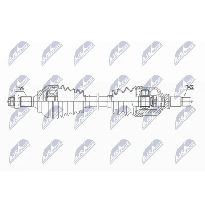 Immagine di NTY NPW CT 115 Albero motore / Semiasse Assale anteriore Sx