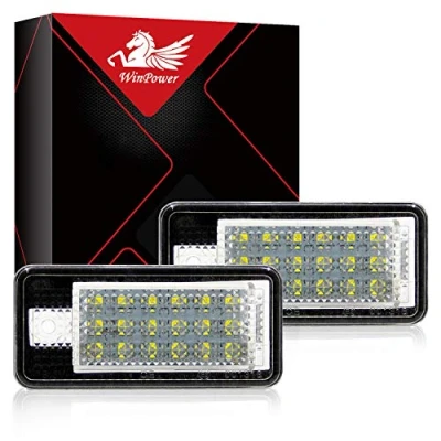 Immagine di WinPower LED Luce Targa del numero di licenza lampadina Kit 6000K Xeno bianca Nessun errore Lampada 18 SMD Luci aggiornamento, 2 pezzi (Vecchia versione)