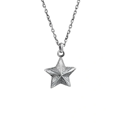 Immagine di Kuzzoi collana da uomo in Argento sterling 925 con ciondolo a forma di stella (25 mm), 925, vintage, realizzata mano, lunghezza 55 cm,