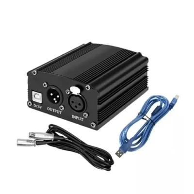 Immagine di Frefgikty Alimentatore Phantom a 1 canale 48V con microfono XLR 3 pin per apparecchiature di registrazione musicale Alimentazione