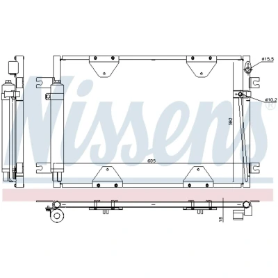 Immagine di NISSENS 940505 Condensatore con essiccatore Alluminio 605 R 134a SUZUKI: Grand Vitara 1 SUV