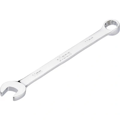 Immagine di Vigor Chiave combinata ad anello V7740 11, SW 11 mm, modello lungo, gomito a 15, profilo esagonale esterno e doppio esagono, cromata lucida