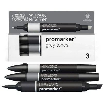 Immagine di Winsor &amp; Newton Promarker, set di 3 Sfumature grigio