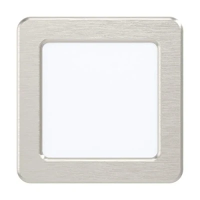 Immagine di EGLO faretto da incasso LED Fueva 5, L x P 11,7 cm, in acciaio e superficie luminosa plastica, apparecchio nichel opaco, bianco, piatto, profondità di 26 mm, bianco neutro