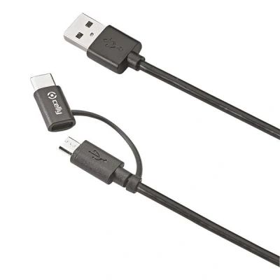 Immagine di CELLY USB A TO MICROUSB+USB C 15W CABLE