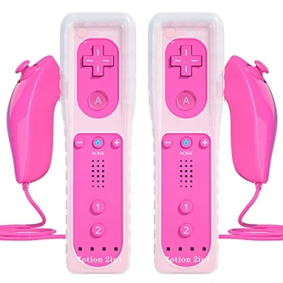 Immagine di TechKen Wii Telecomando Motion Plus Remote Game Controller e Nunchuk per U Remoto con Custodia in Silicone Cinturino da Polso