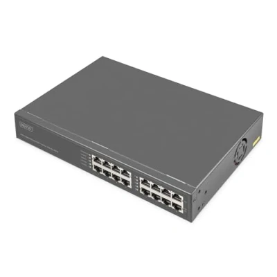 Immagine di DIGITUS PoE+ iniettore 8 porte RJ45 Gigabit IEEE802.3bt 250W PoE budget tensione di uscita 54VDC 10/100/1000 Mbit/s portata 100m Plug &amp; Play Nero
