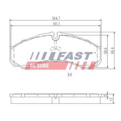 Immagine di FAST FT29091 Kit pastiglie freno Assale anteriore Predisposto per contatto segnalazione usura IVECO: DAILY 4, 3, 4 Kasten/Kombi