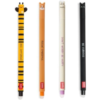 Immagine di LEGAMI Set di 4 penne gommate gel, dolci, cancellabili, api, corgi, coniglio e gattino, cancellabili senza utilizzare foglie, punta 0,7 mm (SWEET)