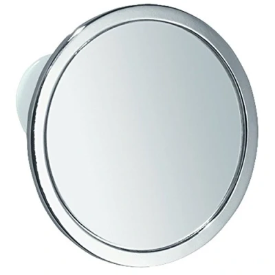 Immagine di iDesign Specchio bagno, Piccolo doccia anti appannamento in metallo cromato, con ventosa rotondo per bagno e doccia, argento