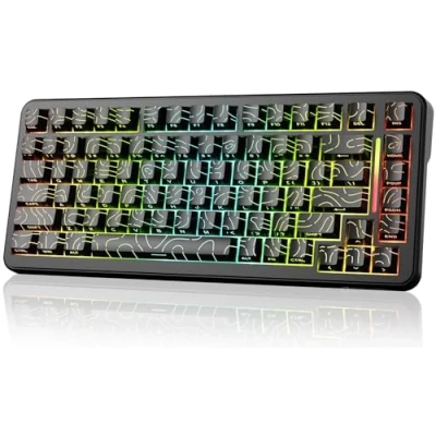 Immagine di ATTACK SHARK X82PRO HE 75% Wireless Rapid Trigger Gaming Keyboard, Hall Effect Magnetic Switch Keyboard with 0.01mm RT Adjustable Actuation, 8Khz Polling Rate, Hot Swap, RGB, for PC Gamer (Black)