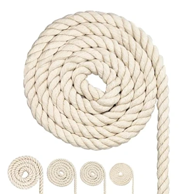 Immagine di Cordoncino di cotone, corda macramè, molte misure, cotone per lavori fai da te, regali (12 mm (4 m)