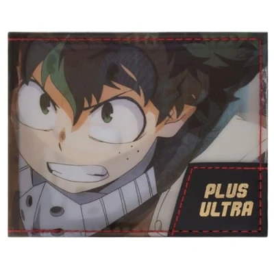 Immagine di My Hero Academia Midoriya Plus Ultra Ologramma Portafoglio/Portamonete Bi Fold ID &amp; Porta Carte, Nero