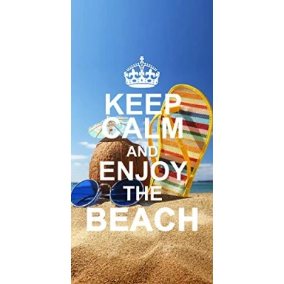 Immagine di Miracle Home Asciugamano, Polyester, Keep Calm, 95 X 175. Microfibra