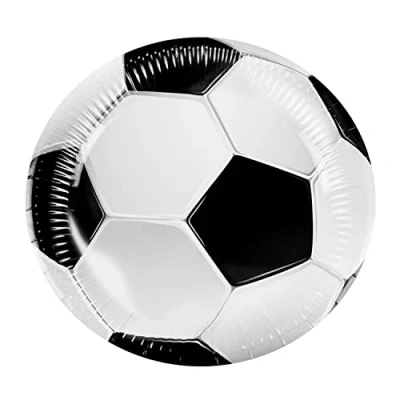 Immagine di Boland 62520 Piatti da Festa, Motivo: Calcio, 10 Pezzi, Dimensioni 23 cm, 100% Carta, Compleanno, Festa a Tema, Multicolore