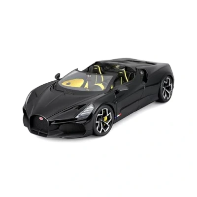Immagine di Bburago Bugatti Mistral: modellino auto in scala 1:18, porte e cofano mobili, nero (18 11051BK)