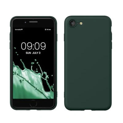 Immagine di kwmobile Custodia Compatibile con Apple iPhone SE (2022) / (2020) 8 7 Cover Back Case per Smartphone in Silicone TPU Protezione Gommata verde muschio