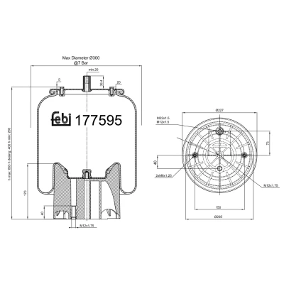 Immagine di FEBI BILSTEIN 177595 Soffietto, Sospensione pneumatica