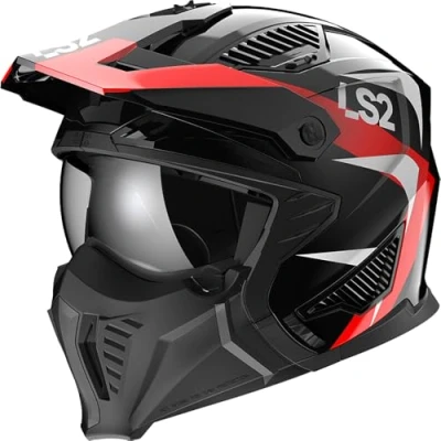 Immagine di LS2, Casco Moto Jet/Modulare DRIFTER TRIALITY Gloss Black Red, XS