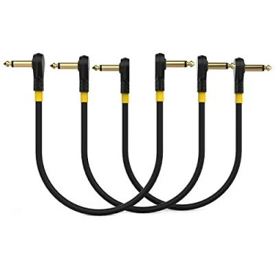 Immagine di MONKEY LOOP Pro Link Pedal Guitar patch cable 10 cm Jack acodado a Pack 3