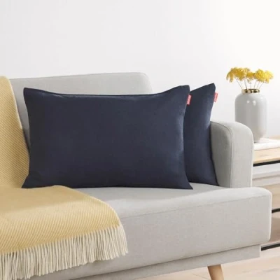 Immagine di Blumtal Federe Cuscini Divano in Ciniglia, Copricuscini Divano, Cuscino 2 Pezzi, 40 x 60cm, Blu Oceano