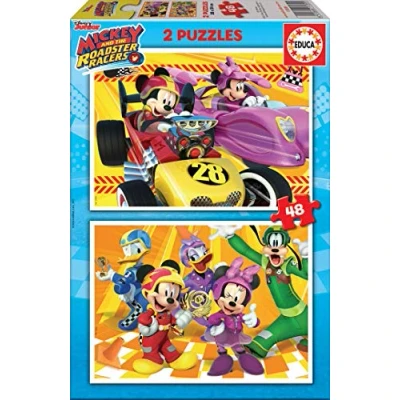 Immagine di Educa puzzle di cartone con 48 pezzi per bambini Mickey And The Roadster Racers. Set 2 da ciascuno, doppio divertimento. Dimensioni: 28 x 20 cm. A partire dai 3 anni (17239)