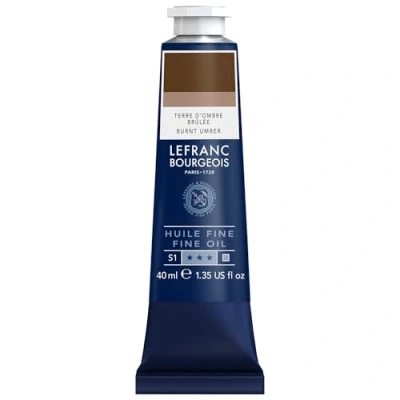 Immagine di Lefranc Bourgeois 301796 pittura a olio pregiata di ottima qualità, resistente alla luce e consistenza uniforme, tubo da 40 ml, ideale per telai, tele, tavole Terra Bruciata