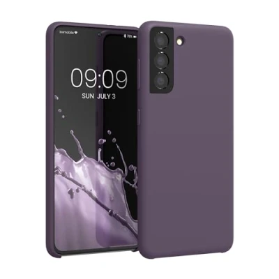 Immagine di kwmobile Cover per Samsung Galaxy S21 Custodia Back Case Smartphone in Silicone TPU Protezione Gommata Iris pallido