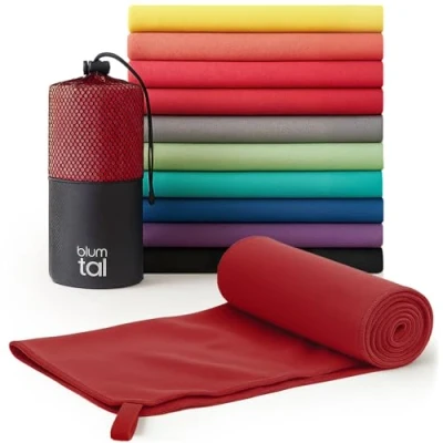 Immagine di Blumtal asciugamano microfibra 140x70 cm palestra asciugatura rapida donna asciugamani da viaggio rosso