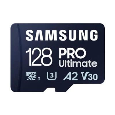 Immagine di Samsung PRO Ultimate Scheda microSD 128 GB Class 3 UHS I , v30 Video Speed Class, A2 Application Performance incl. Lettore carte USB