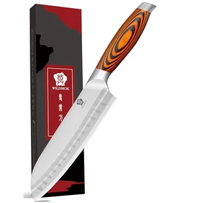 Immagine di WILDMOK Coltello da cucina Acciaio inossidabile tedesco Serie Tang (Coltello Santoku 18cm)