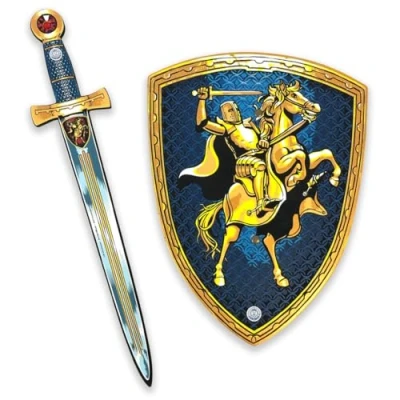Immagine di Liontouch Set Giocattolo con Spada e Scudo da Cavaliere per Bambini Kit Gioco in Schiuma Eva a Tema di Cavalieri Medievali Armi Sicure Costume Cavaliere, Giochi Ruolo, Travestimenti