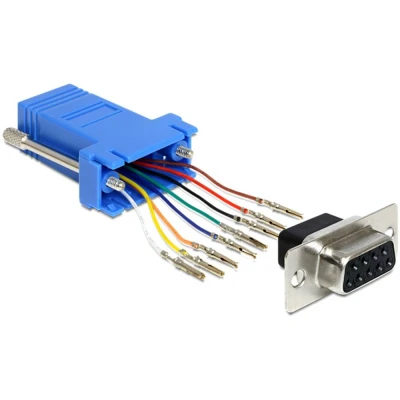 Immagine di Delock Da presa RJ 45 a RS232 Kit di montaggio (0.05 m), Cavo interfaccia