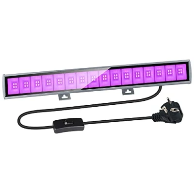 Immagine di Eleganted Luce UV LED 36W, 64 LEDs Nera Barra a Lampada Ultravioletta con 1.5m Spina, 395 400nm Black light Effetto IP66 per KTV Bar Club Dsico Illuminazione Halloween