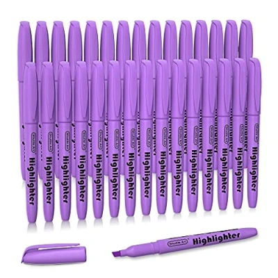 Immagine di Shuttle Art Evidenziatori a Penna, 30 Pack Set Colori Brillanti, Punta Scalpello Asciugatura Rapida Evidenziatore Viola Non Tossico per Adulti Bambini Evidenziare Casa Scuola Ufficio