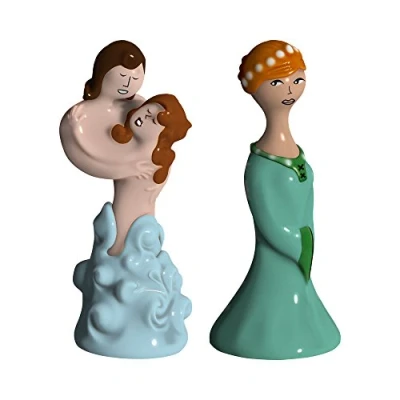 Immagine di Alessi AMGI42SET2 Paolo e Francesca, Beatrice Set di Due Statuine, Porcellana, Multicolore, 0.1x0.1x10 cm