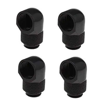 Immagine di the Lord of Tools 4x 90 Gradi G1/4 Filettatura Tubo A Gomito Raccordo In Ottone Cromato Per Sistema Di Raffreddamento Ad Acqua Del PC Morbido E Duro