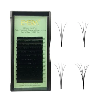 Immagine di EMEDA Extension ciglia Volume a ventaglio facili Easy Fan Lashes 0,07mm D Curl 8 15mm Mix Tray Automatic Blooming Estensione .07 mm 3D 6D 10D 20D (0.07 mixed)