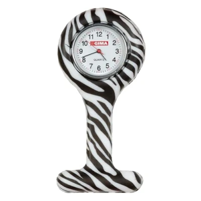 Immagine di Gima Orologio per Infermieri in Silicone, Quandrante Rotondo, Fantasia Zebra