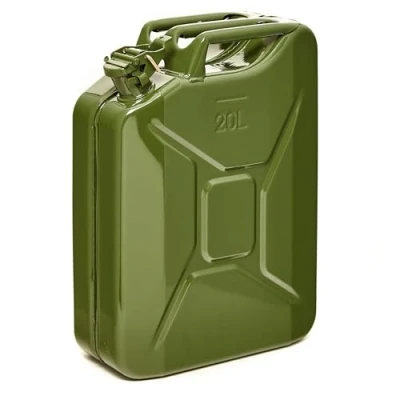 Immagine di BW© Tanica per carburante in metallo, 20 litri, verde oliva, RAL 6003, certificata TÜV e approvazione ONU, Made Europe