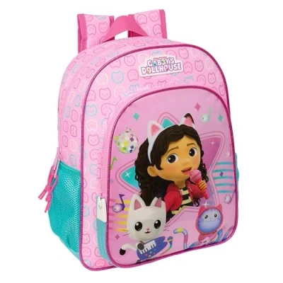 Immagine di Safta GABBY&#039;S DOLLHOUSE PARTY School Zaino Scuola per Bambini Personalizzabile Carrello, Perfetto Bambini, Comodo e Versatile, 26 x 11 34 cm, Rosa Chiaro,